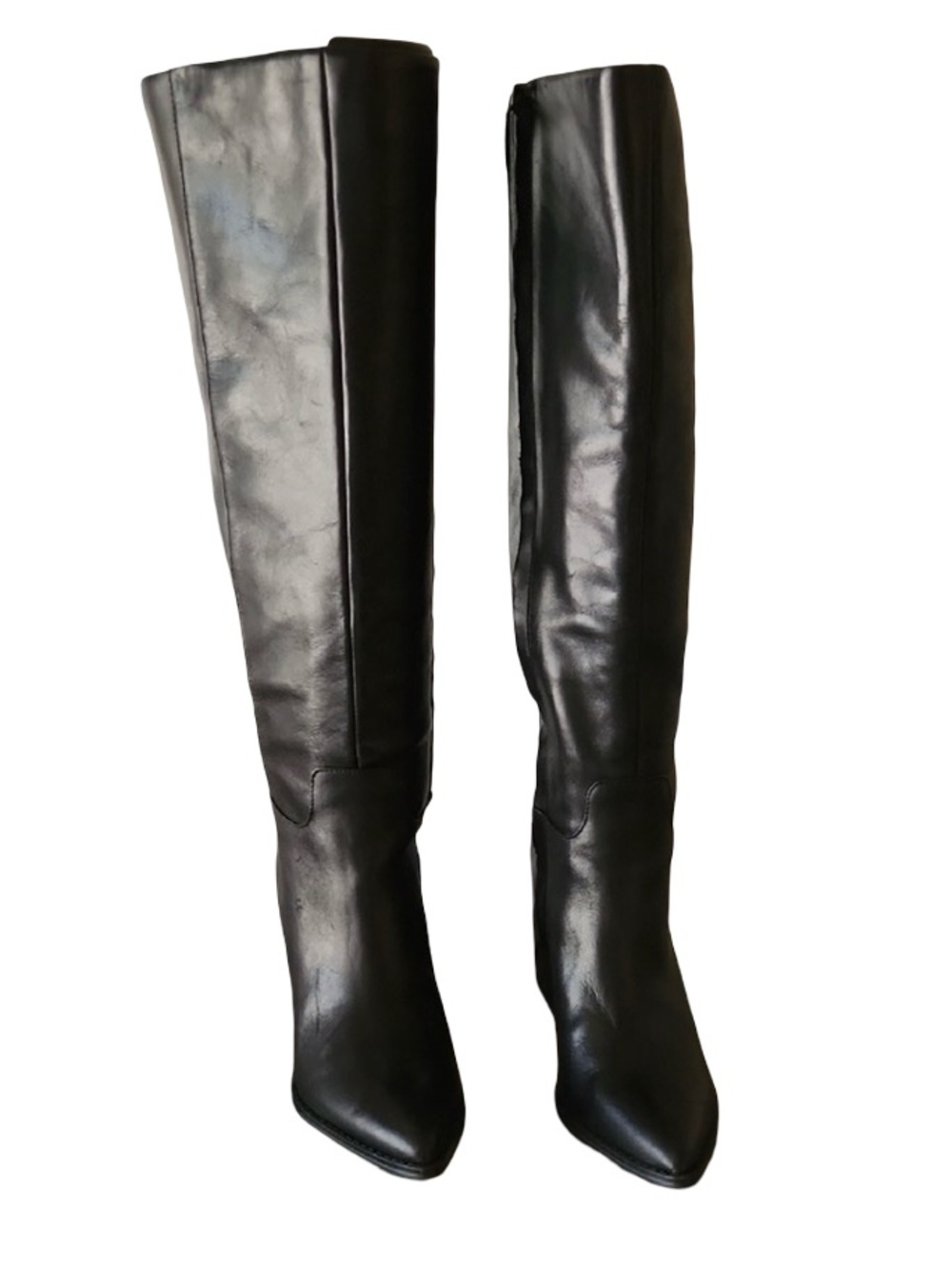 Gorgeous LIKE NEW Black Genuine Leather Knee High Boots - Nine West